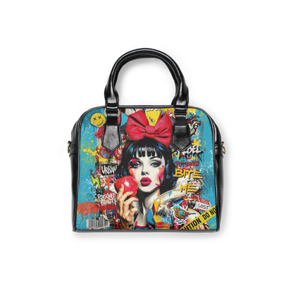 Pop Art 'Bite Me' Satchel Handbag | Urban Snow White Graphic - LucyKay store