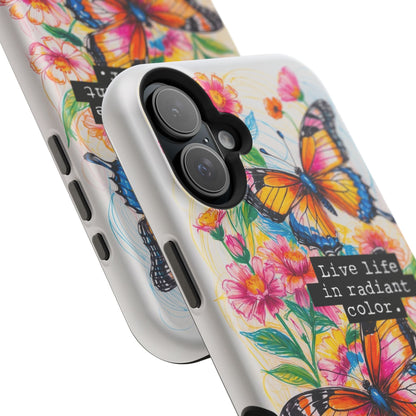 iPhone Cases - Colorful Butterfly and Flower Sketch - Impact - Resistant Cases - LucyKay store