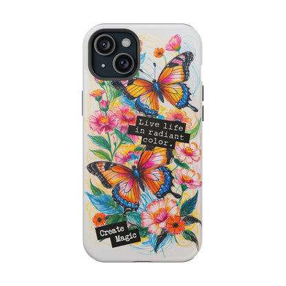 iPhone Cases - Colorful Butterfly and Flower Sketch - Impact - Resistant Cases - LucyKay store