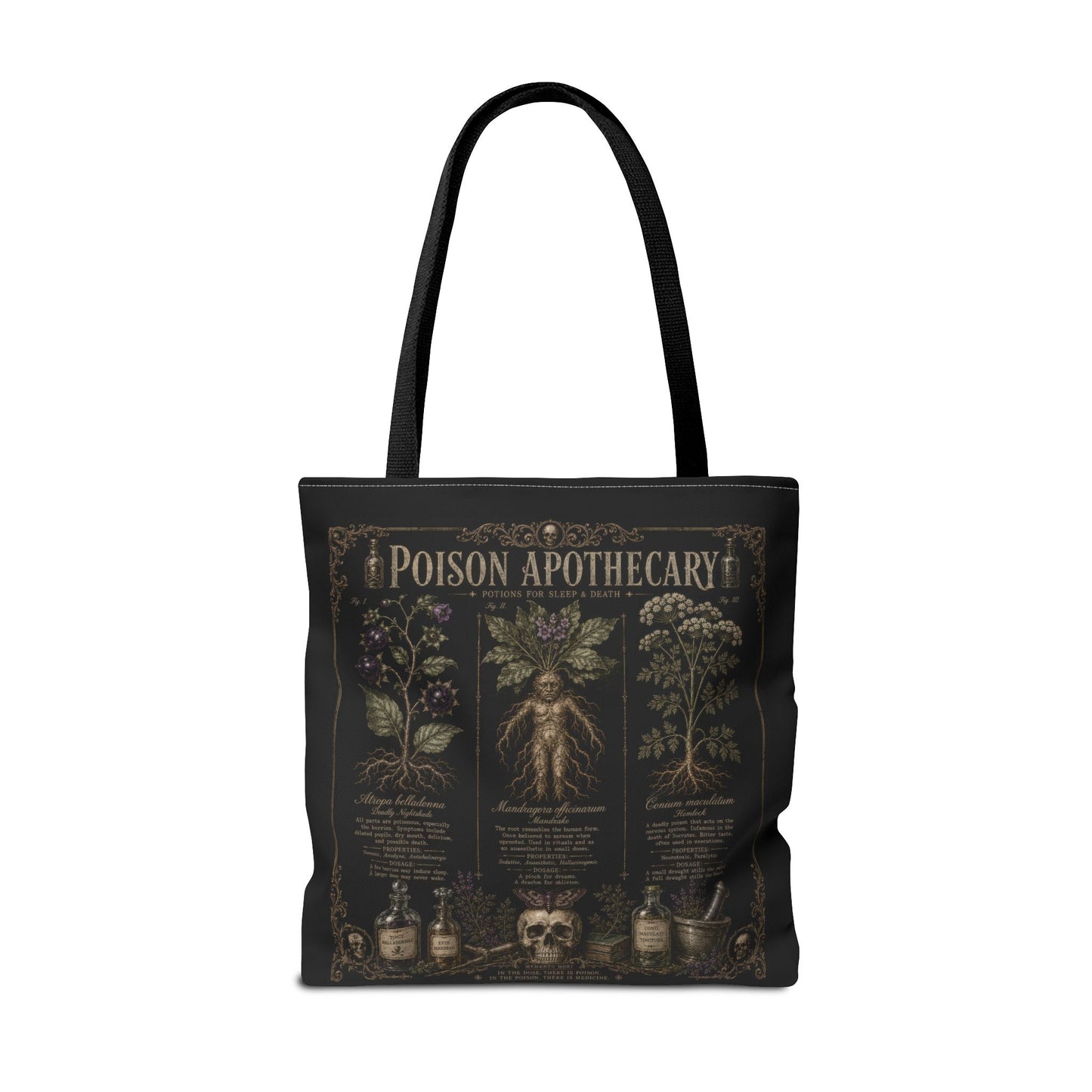 Witchy Botanical Tote Bag – Vintage Apothecary Herb Illustration