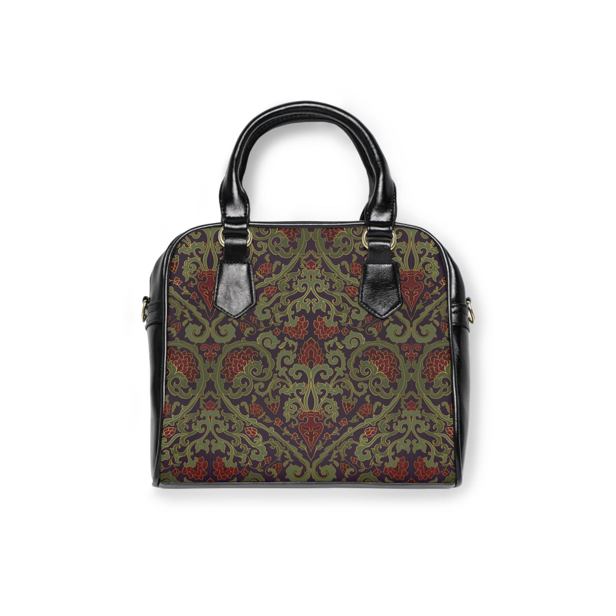 Vintage Damask Handbag – Olive & Rust Tapestry Shoulder Bag - LucyKay store