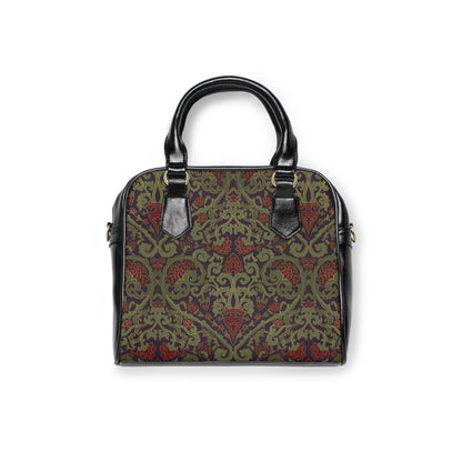 Vintage Damask Handbag – Olive & Rust Tapestry Shoulder Bag - LucyKay store