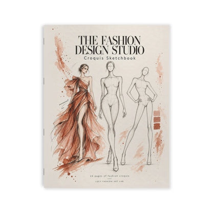 Fashion Design Sketchbook with Croquis Templates, 24 Pages, 8.5 × 11 Inches
