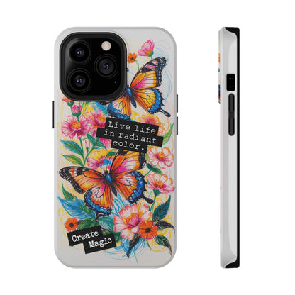 iPhone Cases - Colorful Butterfly and Flower Sketch - Impact - Resistant Cases - LucyKay store