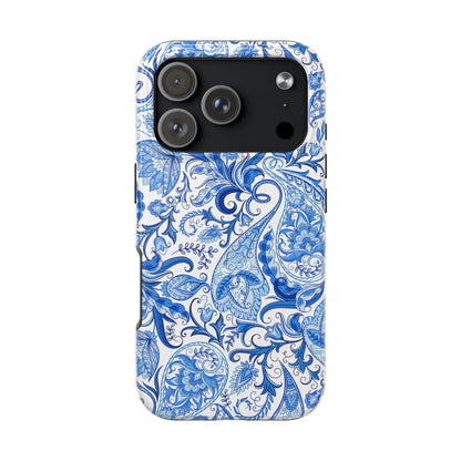 Blue Floral Paisley Tough Phone Case - 2 - Piece Protective - LucyKay store