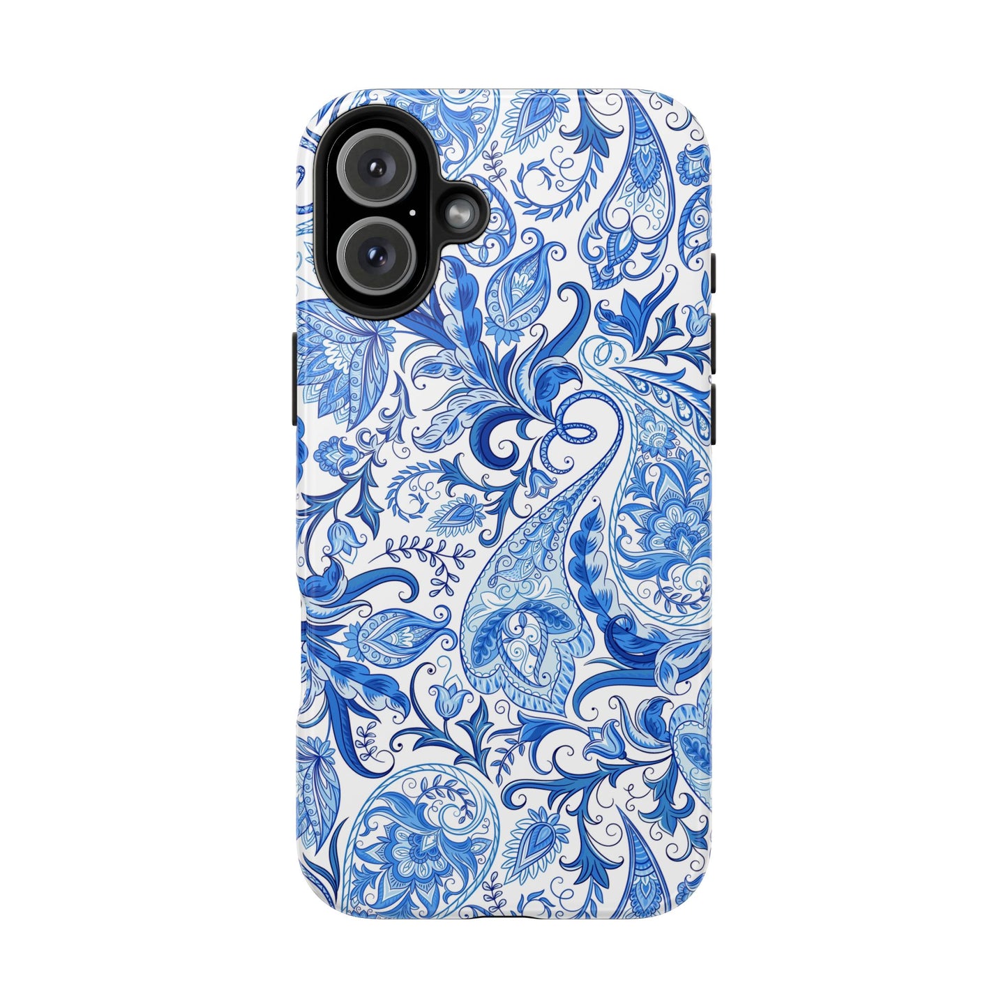 Blue Floral Paisley Tough Phone Case - 2 - Piece Protective - LucyKay store