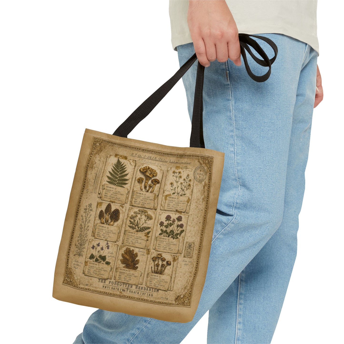 Botanical Tote Bag – Vintage Herbalist & Mushroom Print
