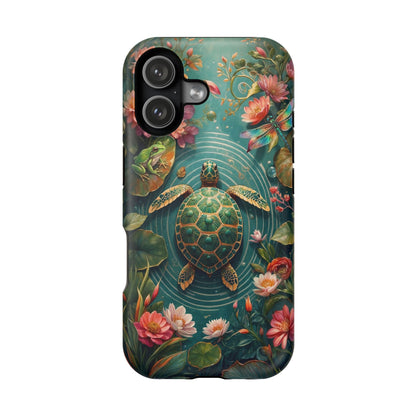 Turtle Floral Phone Case - Sea Turtle MagSafe iPhone Case - LucyKay store