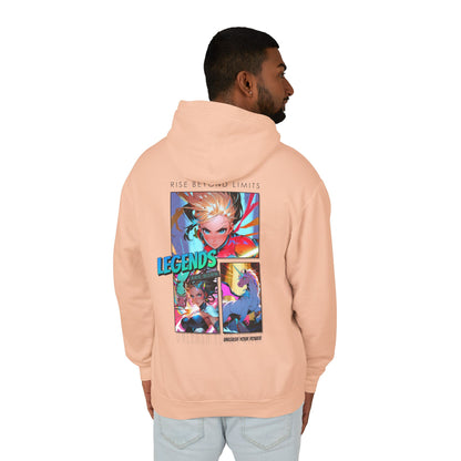 Legends Anime Collage Hoodie | Rise Beyond Limits Graphic Sweatshirt - LucyKay store