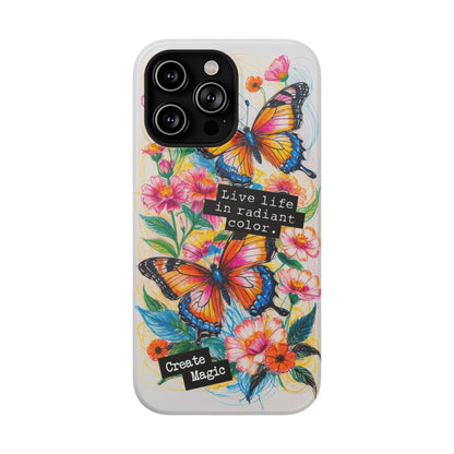 iPhone Cases - Colorful Butterfly and Flower Sketch - Impact - Resistant Cases - LucyKay store