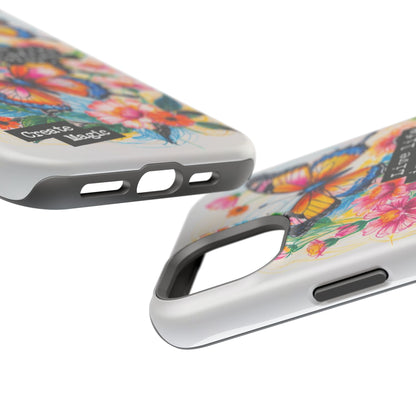 iPhone Cases - Colorful Butterfly and Flower Sketch - Impact - Resistant Cases - LucyKay store