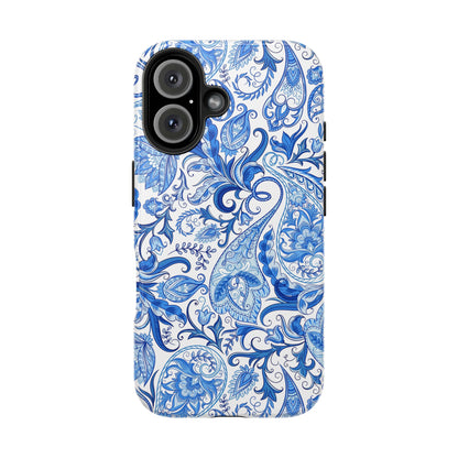 Blue Floral Paisley Tough Phone Case - 2 - Piece Protective - LucyKay store