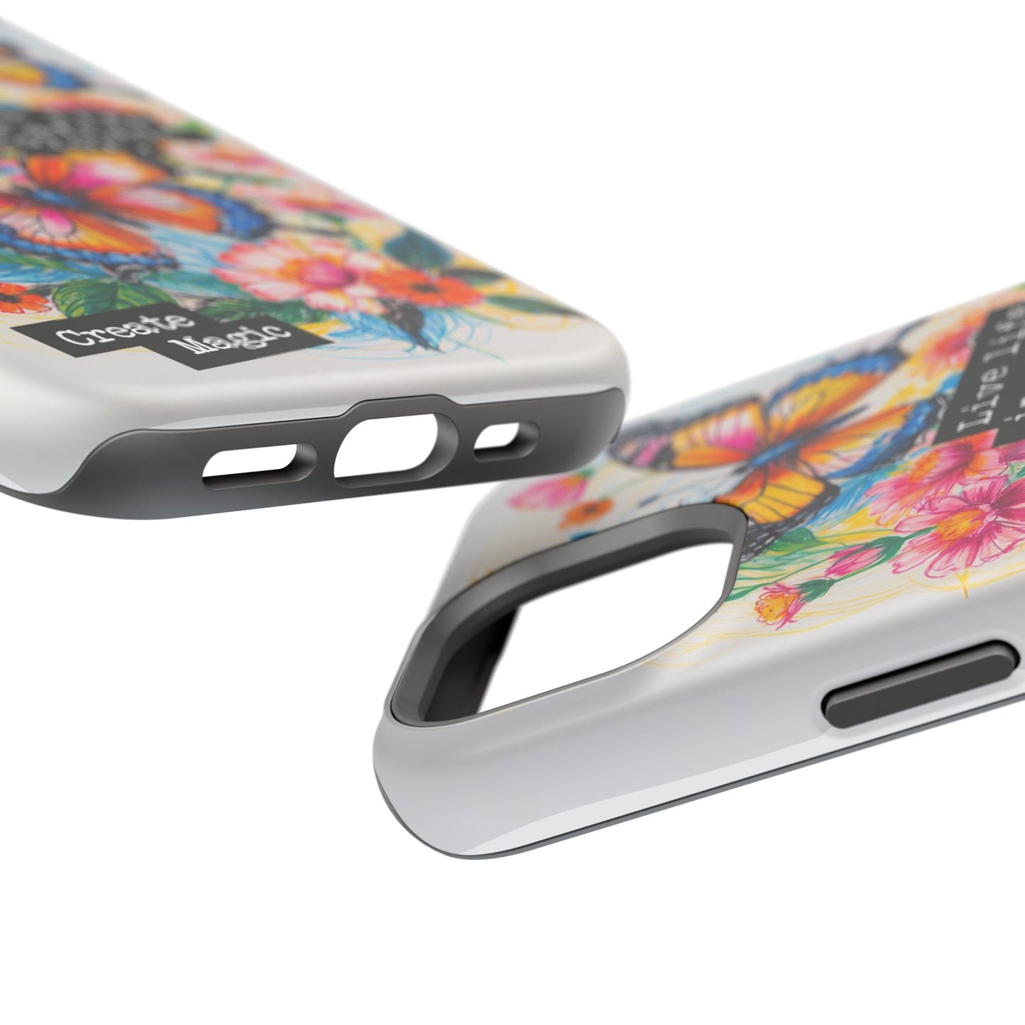 iPhone Cases - Colorful Butterfly and Flower Sketch - Impact - Resistant Cases - LucyKay store