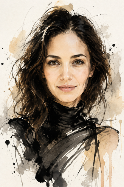 Custom Watercolor Fashion Portrait from Photo, Personalized Physical Poster with Digital Coloring Page, Unique Gift for Her