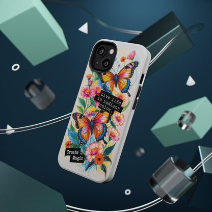 iPhone Cases - Colorful Butterfly and Flower Sketch - Impact - Resistant Cases - LucyKay store