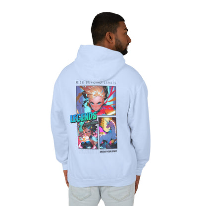 Legends Anime Collage Hoodie | Rise Beyond Limits Graphic Sweatshirt - LucyKay store