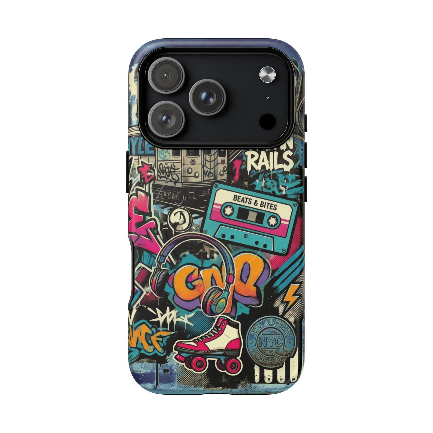 Retro Graffiti iPhone Case – MagSafe Tough Drop Protection - LucyKay store