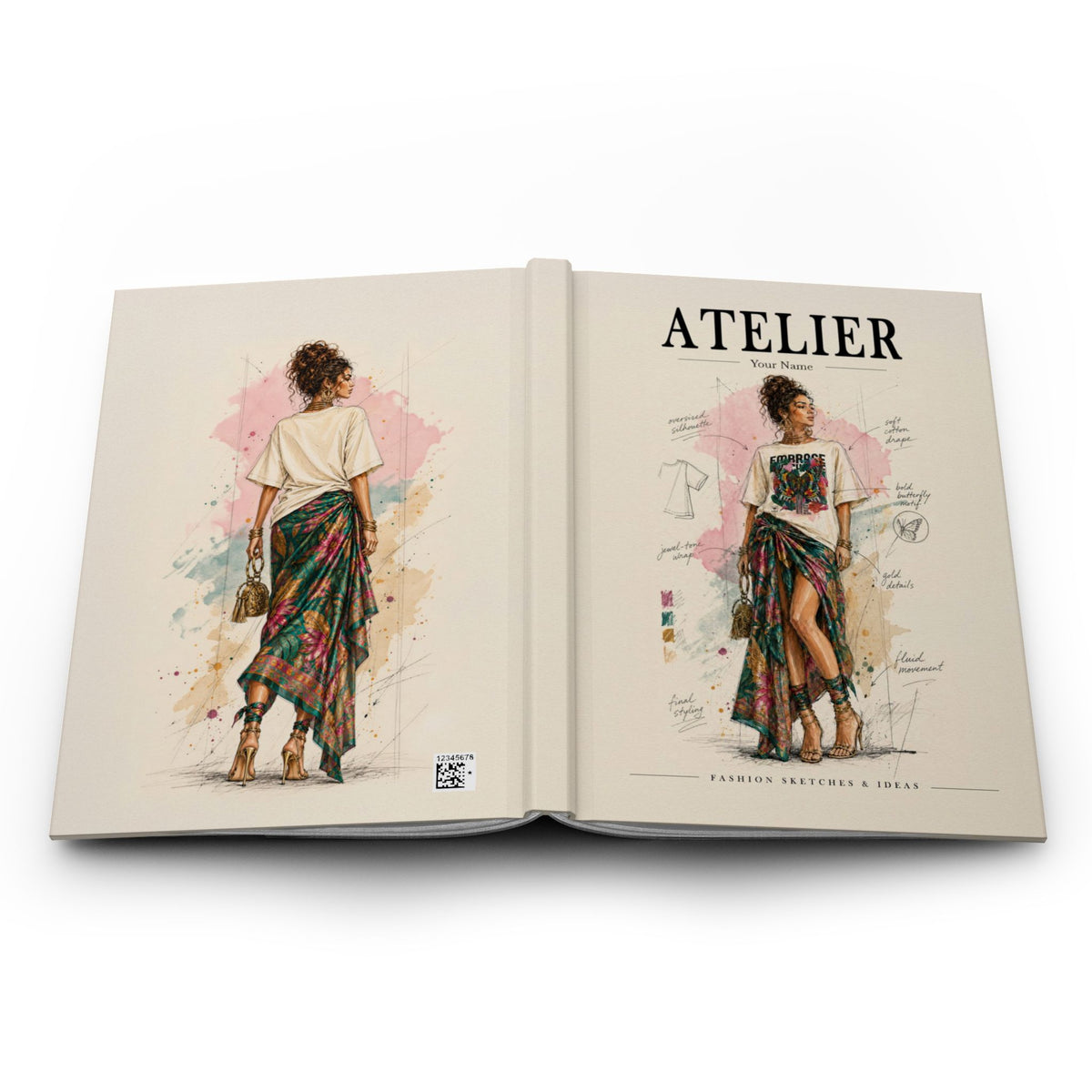 Fashion Illustration Hardcover Journal | Atelier Sketchbook Notebook