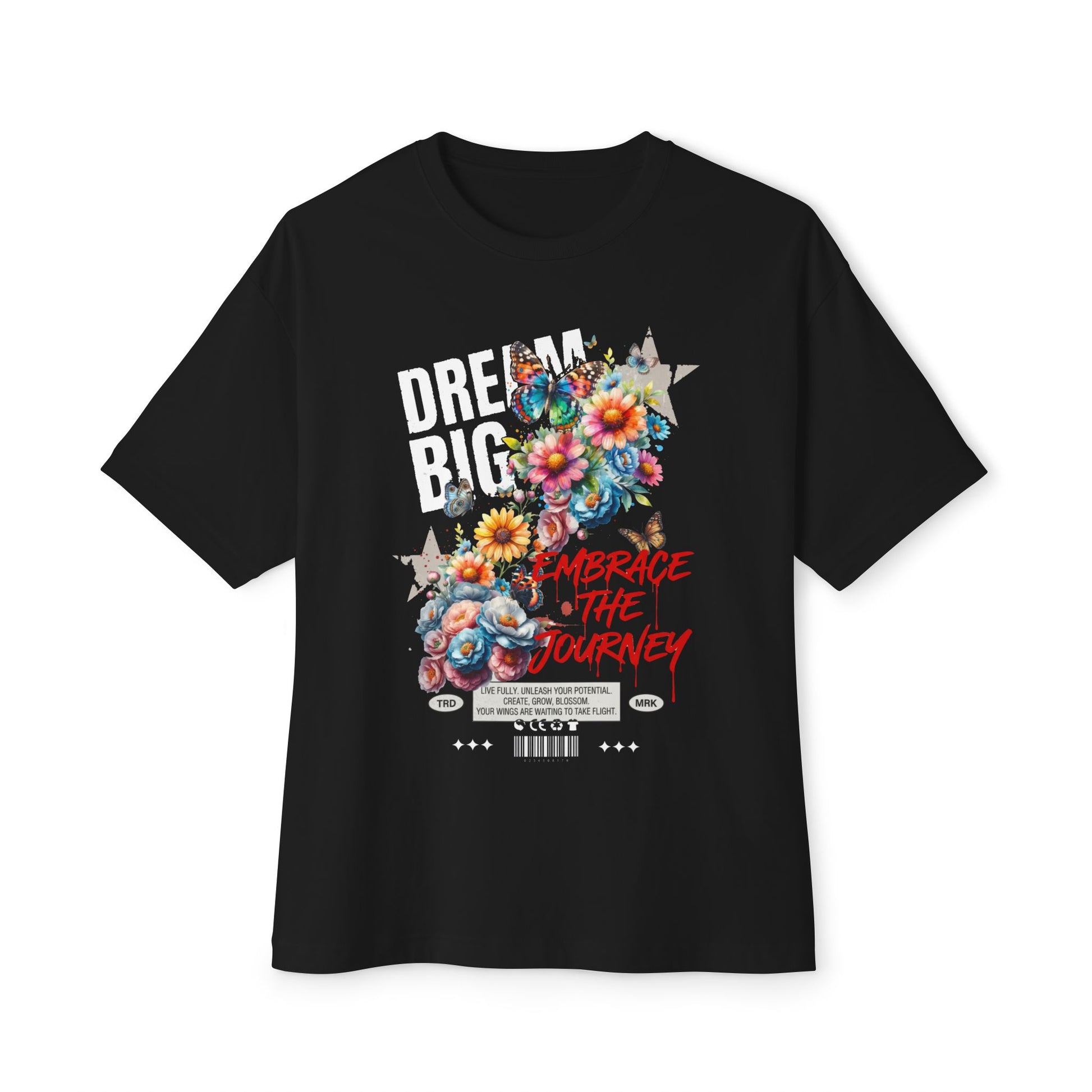Dream Big Floral Graphic Tee – Oversized Boxy Fit - LucyKay store
