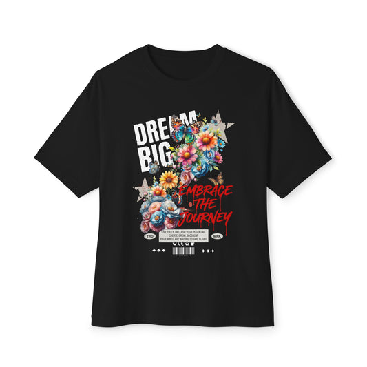 Dream Big Floral Graphic Tee – Oversized Boxy Fit - LucyKay store
