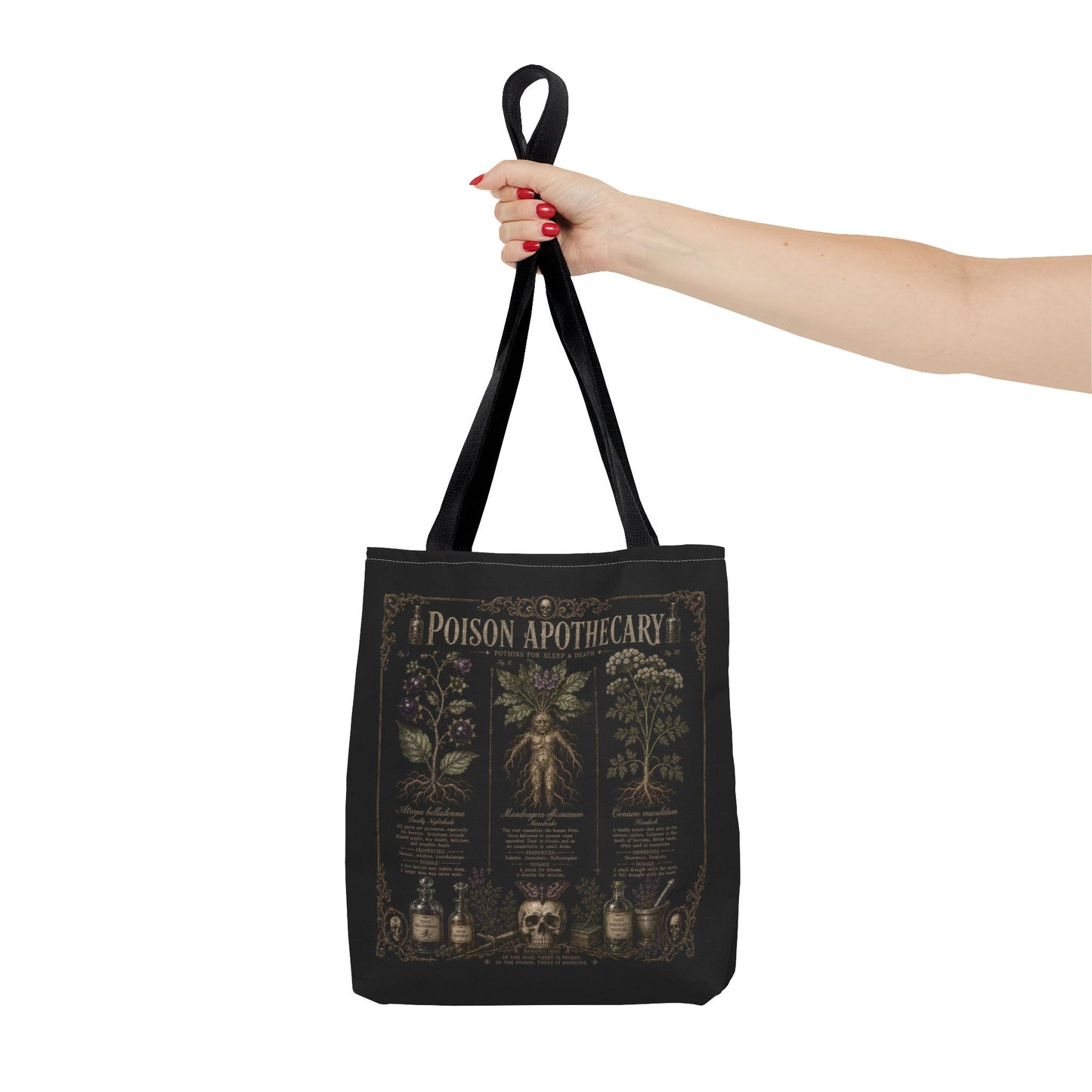 Witchy Botanical Tote Bag – Vintage Apothecary Herb Illustration