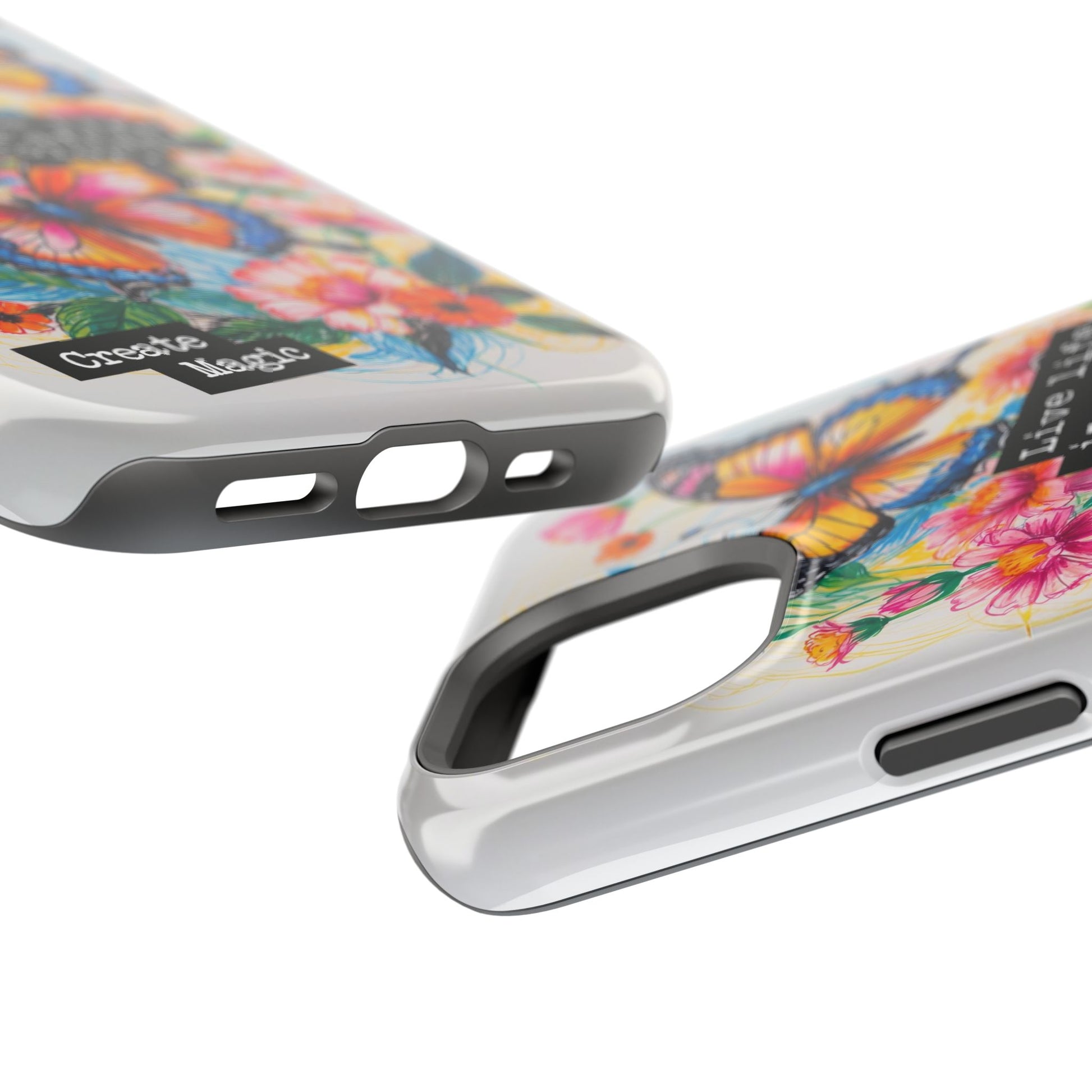 iPhone Cases - Colorful Butterfly and Flower Sketch - Impact - Resistant Cases - LucyKay store