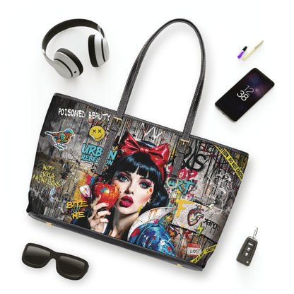 Pop Art Snow White Shoulder Bag | Urban Graffiti PU Leather - LucyKay store