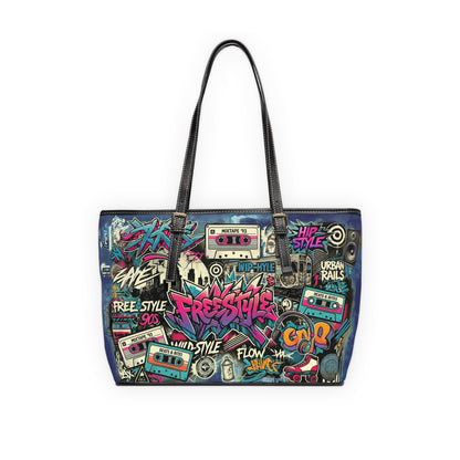 Retro Cassette Shoulder Bag – 90s Graffiti Vegan Leather - LucyKay store
