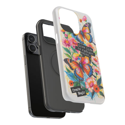 iPhone Cases - Colorful Butterfly and Flower Sketch - Impact - Resistant Cases - LucyKay store