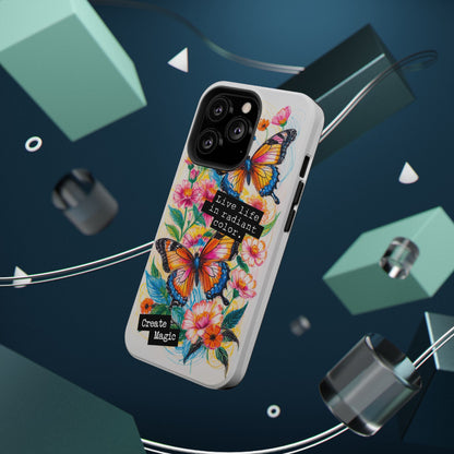 iPhone Cases - Colorful Butterfly and Flower Sketch - Impact - Resistant Cases - LucyKay store