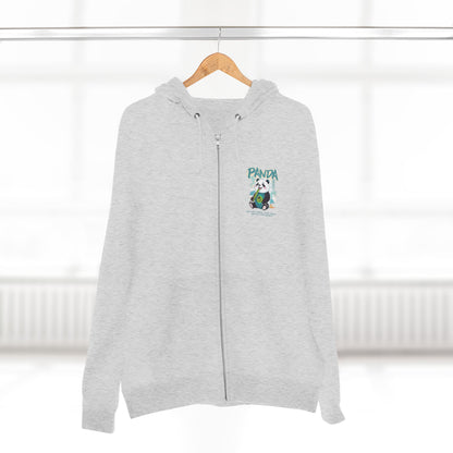 Panda Zip - Up Hoodie | Cute Bamboo Graphic White Sweatshirt - LucyKay store