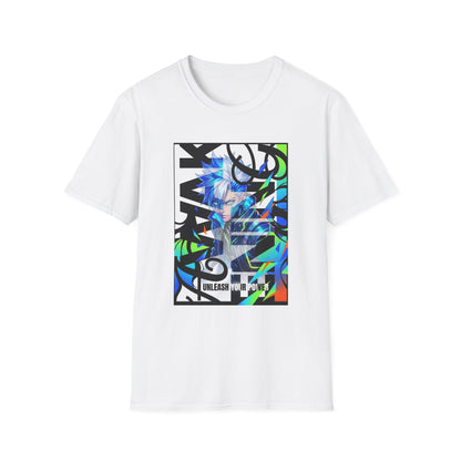 Neon Graffiti Anime T-Shirt | Abstract Street Art Portrait Tee - LucyKay store