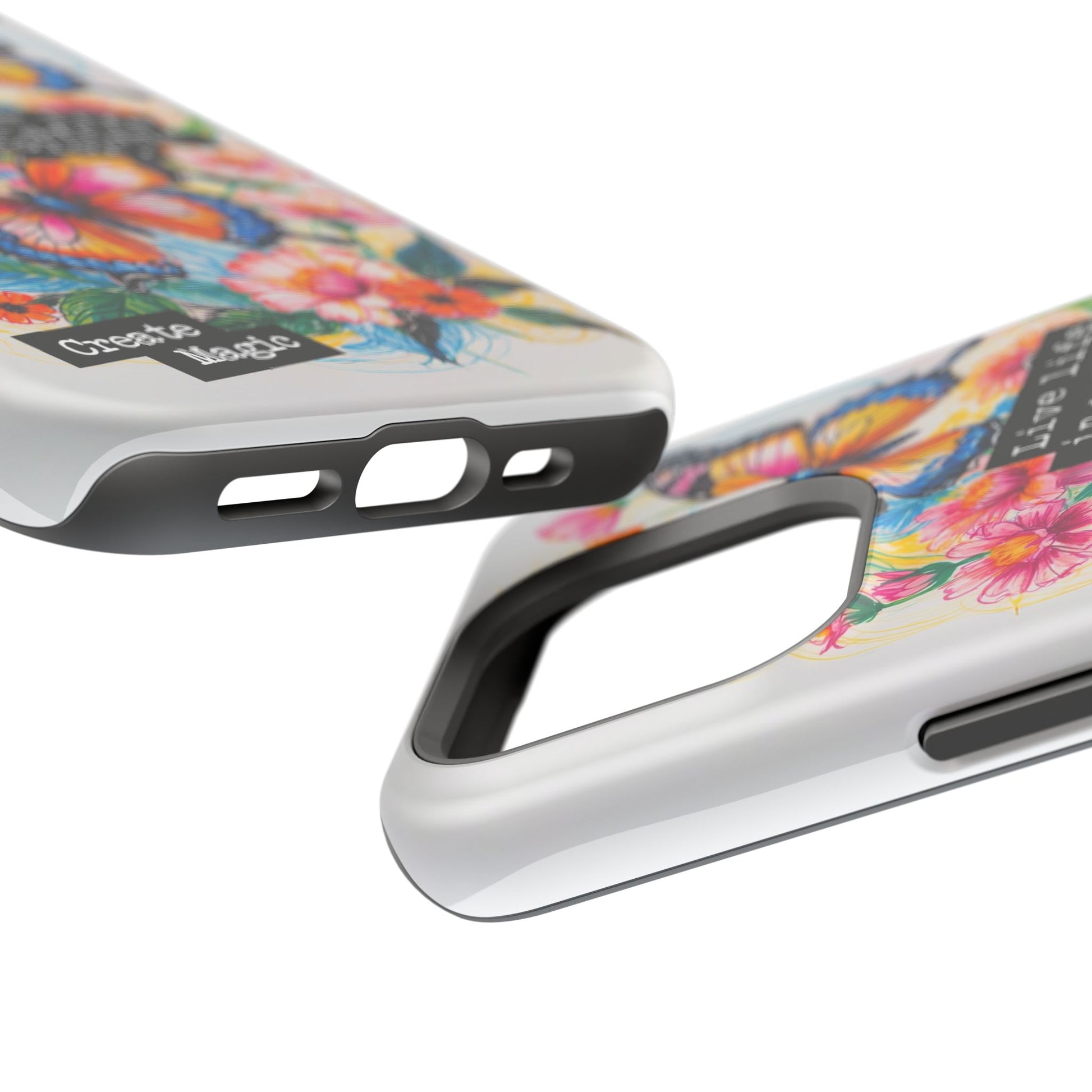 iPhone Cases - Colorful Butterfly and Flower Sketch - Impact - Resistant Cases - LucyKay store