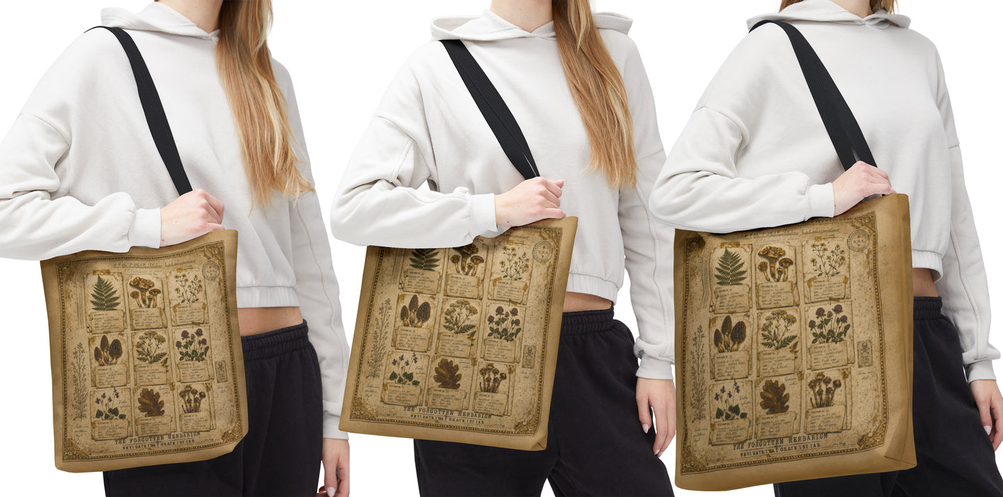 Botanical Tote Bag – Vintage Herbalist & Mushroom Print