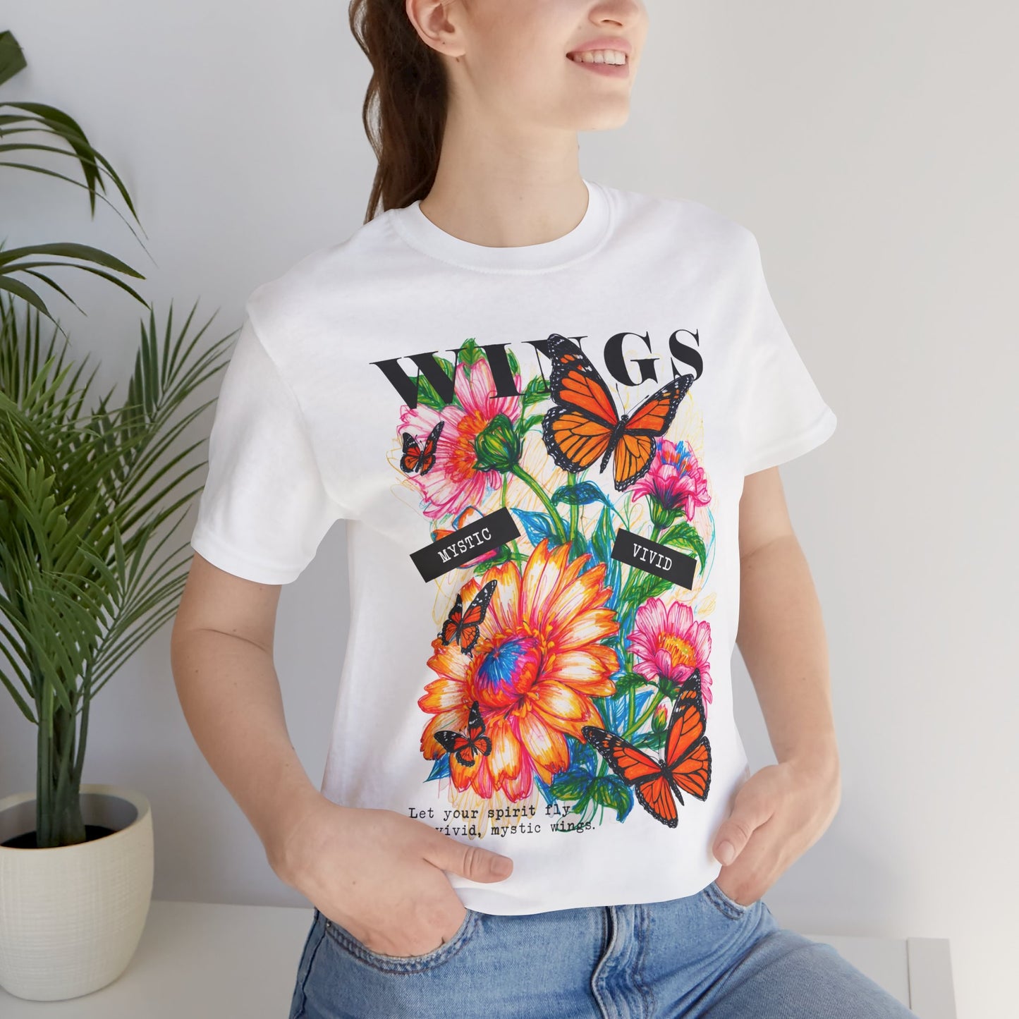 Butterfly T-Shirt | Colorful Floral Wings Graphic Tee - LucyKay store