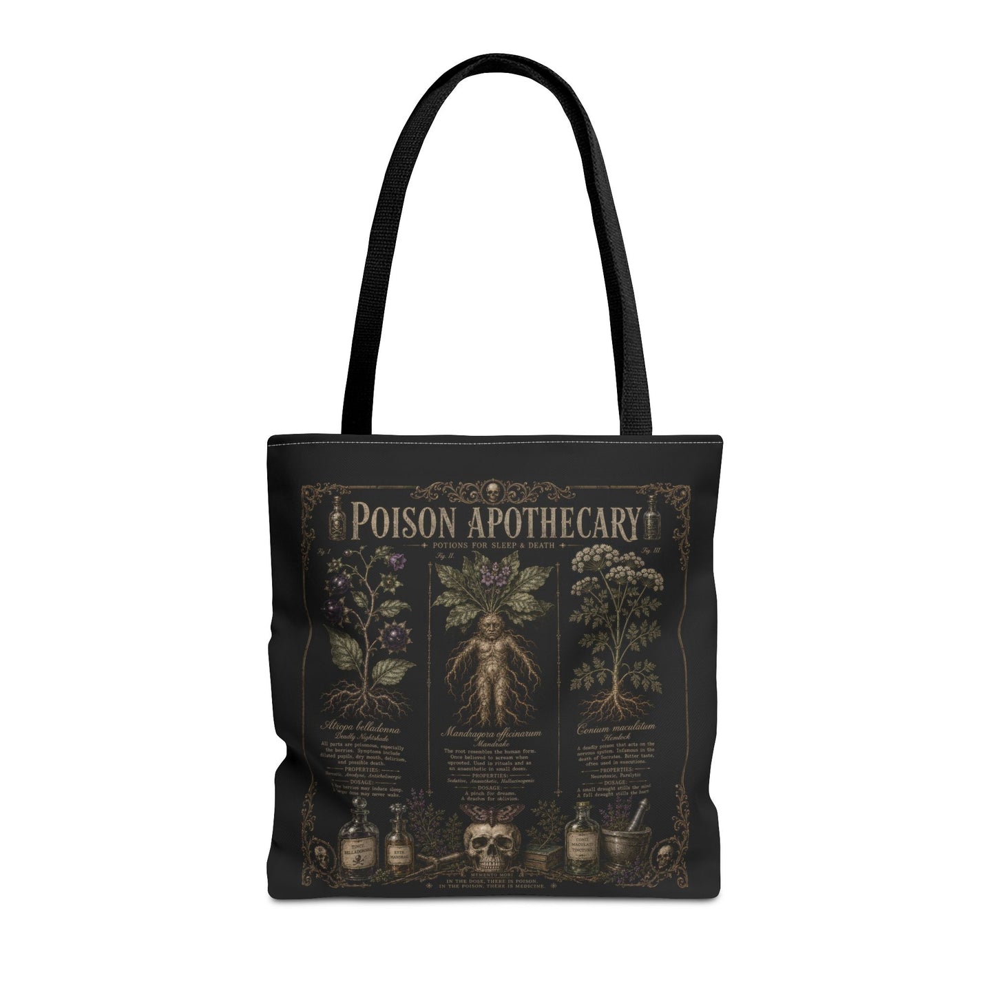 Witchy Botanical Tote Bag – Vintage Apothecary Herb Illustration