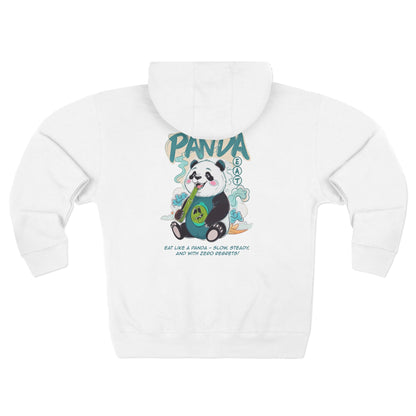 Panda Zip - Up Hoodie | Cute Bamboo Graphic White Sweatshirt - LucyKay store