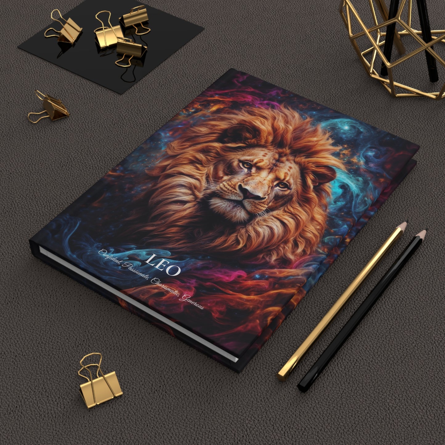 Cuaderno de tapa dura mate - Leo, signo del zodiaco, astrología, A5
