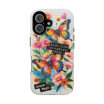 iPhone Cases - Colorful Butterfly and Flower Sketch - Impact - Resistant Cases - LucyKay store
