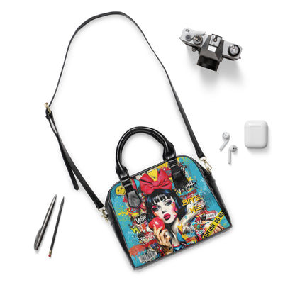 Pop Art 'Bite Me' Satchel Handbag | Urban Snow White Graphic - LucyKay store