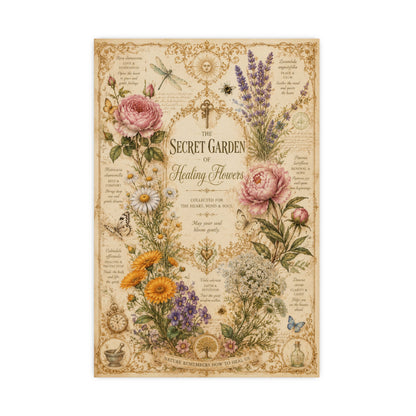 Decorative poster with floral design and text on a white background