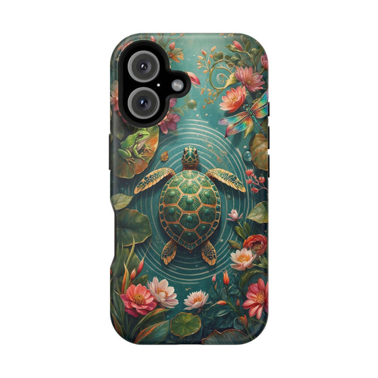 Turtle Floral Phone Case - Sea Turtle MagSafe iPhone Case - LucyKay store