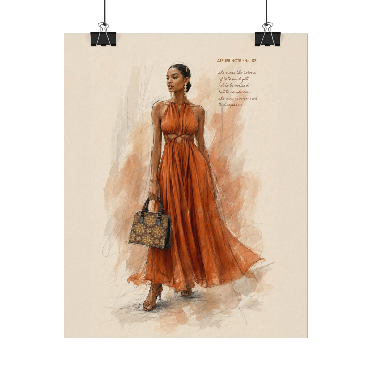 Fashion Illustration Art Print – Late Sunlight Watercolor Wall Art
