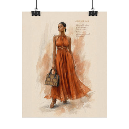 Fashion Illustration Art Print – Late Sunlight Watercolor Wall Art