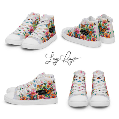 Men's Floral & Butterfly High - Top Canvas Shoes - LucyKay store