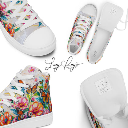 Men's Floral & Butterfly High - Top Canvas Shoes - LucyKay store