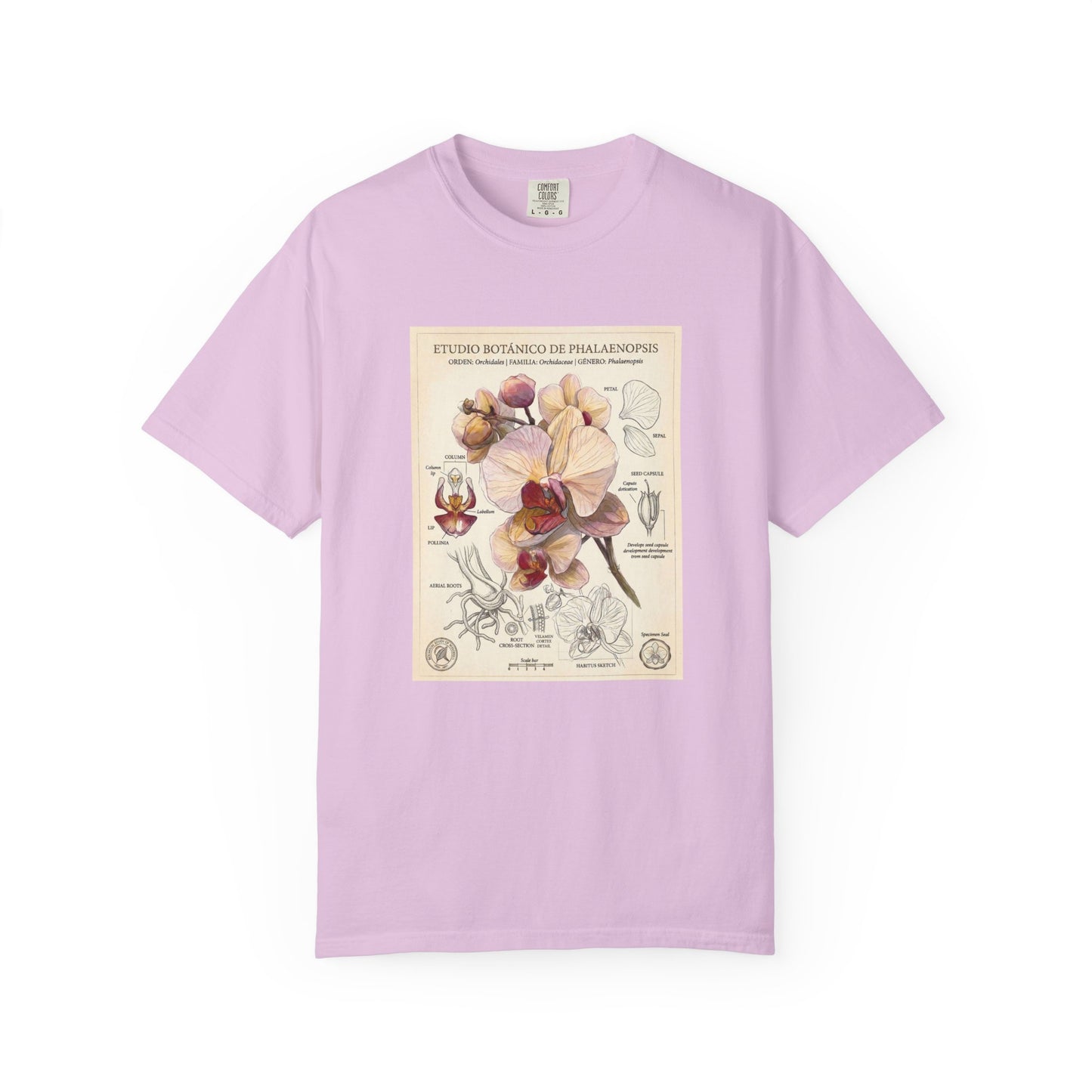 Vintage Botanical Orchid T-Shirt | Floral Graphic Tee - LucyKay store