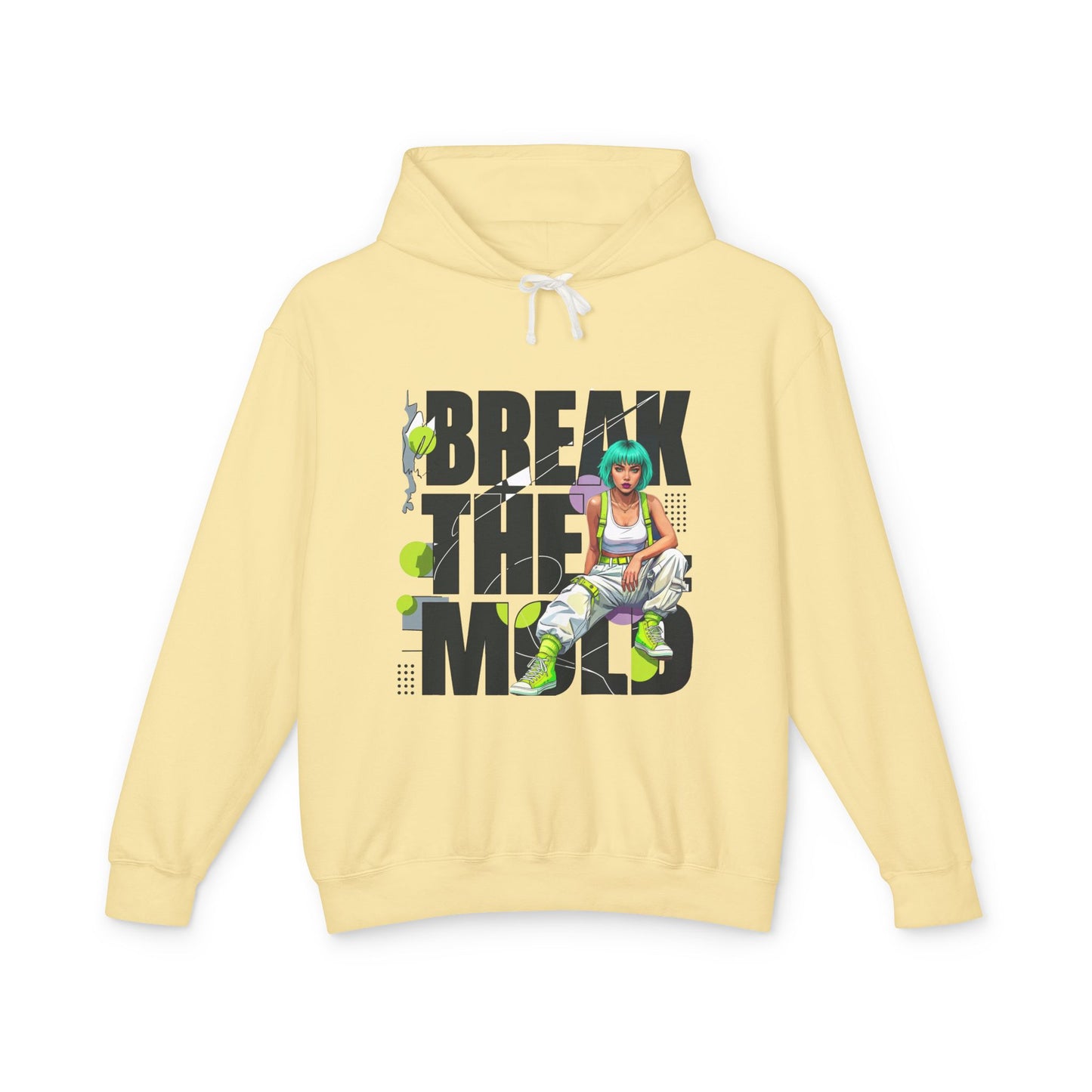Break The Mold Hoodie | Bold Typography, Neon Accent - LucyKay store