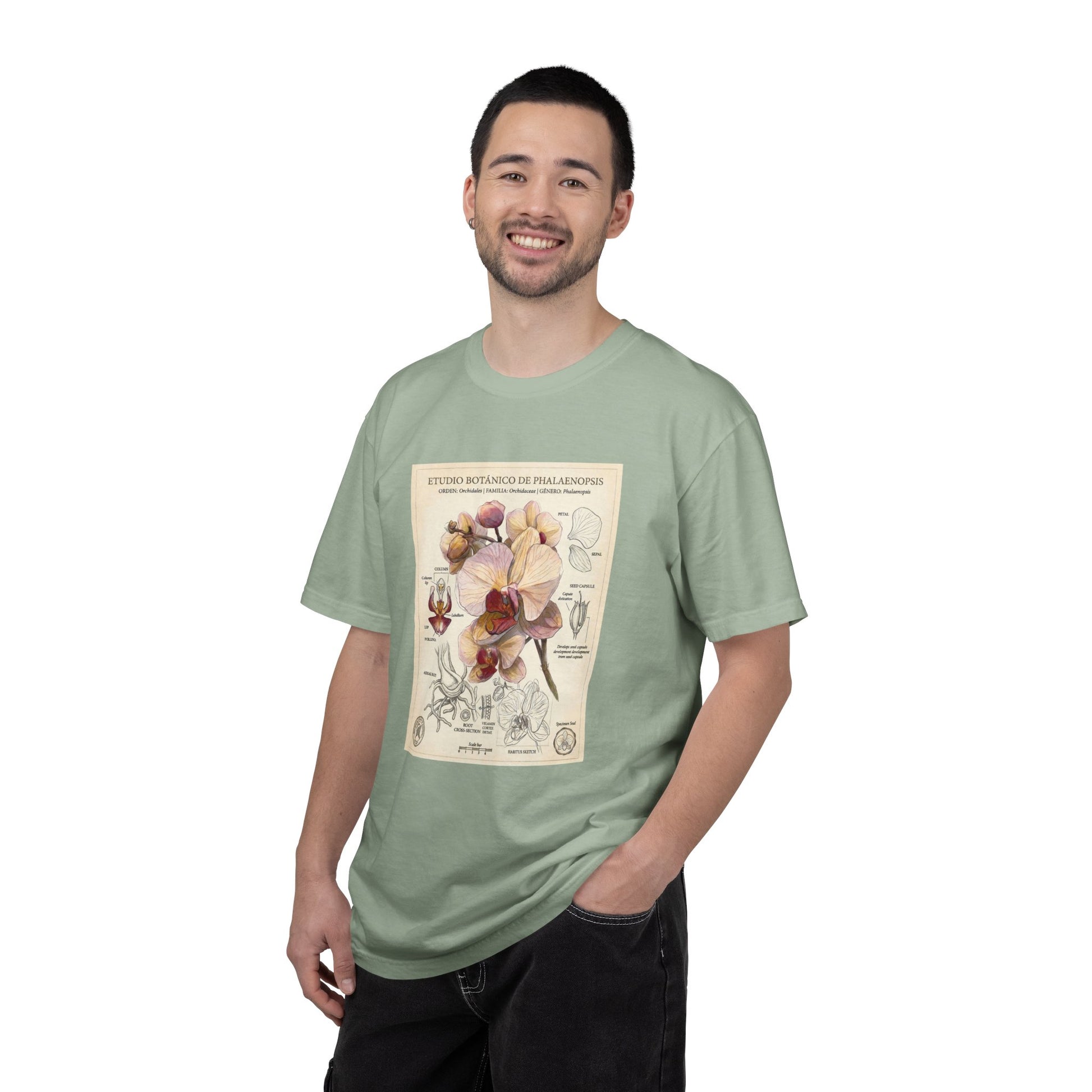 Vintage Botanical Orchid T-Shirt | Floral Graphic Tee - LucyKay store