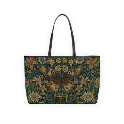 Butterfly Floral PU Leather Shoulder Bag – Vintage Tote - LucyKay store